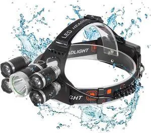 Headlamp Rechargeable USB LED Headlamp Headlamps for Adults 12000 Lumens Outdoor Headlamp Flashlight with Adjustable 4 Modes Headlight for Camping Hiking and Hunting