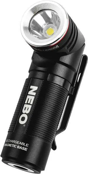 SWYVEL 1000 Lumen USB Wireless Rechargeable Aluminum Flashlight: Compact 90 Degree Rotating Swivel Head Work Light 5 Light Modes Pocket Clip Magnetic Base for Hands-Free Lighting -Black