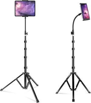 Tablet Floor Tripod Stand Stronger Gooseneck iPad Tripod Stand 72 Adjustable iPad Stand Holder for Stream/Watching for iPad Pro 12.9 Mini Air iPhone and 4.7-13 Tablet and Cellphone