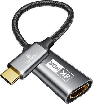 USB C to HDMI 2.1 Adapter (8K@60Hz 4K@120Hz/60Hz) Tpye C to HDMI Converter Compatible with Thunderbolt 3/4 USB 3.1/4 for iPhone 15 Series MacBook Pro/Air Tablets Laptops Galaxy S24