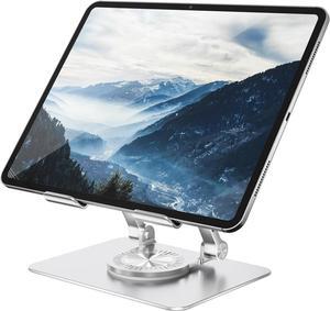 Tablet Stand Adjustable with 360 Swivel Base Aluminum Tablet Stand Holder Universal Tablet Holder for iPad    Fire Tablet Smartphone Kindle Sliver
