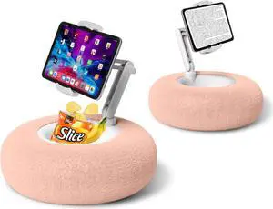 Kindle Pillow Stand Holder for Reading in Bed Tablet iPad Pillow Stand for Lap Compatible with 4.7-13 Phone Tablet iPad iPhone Google Kindle (Pink)