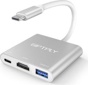 USB C to HDMI Adapter 3-in-1 USBC Digital AV Multiport Adapter USB Type C Converter to 4K@30Hz HDMI USB 3.0 100W PD for MacBook Pro/Air iPad Pro Chromebook  HP  Surface