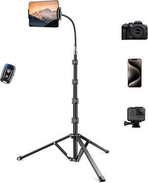Tablet Tripod Stand for iPad iPhone 85 Flexible Tablet Floor Stand with Remote Adjustable Gooseneck Tablet Holder for Bed Compatible with iPad Mini Air Pro Cell Phones & Tablets