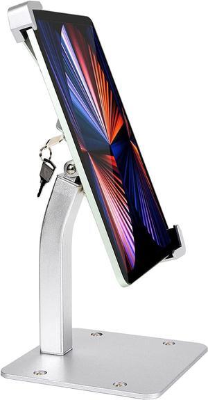 Anti-Theft Desktop Tablet Kiosk Stand Holder Heavy Duty Countertop Tablet POS Display Mount with Security Lock and Key Compatible with iPad Pro/Air/Mini Galaxy Tabs More 7-11 Tablets