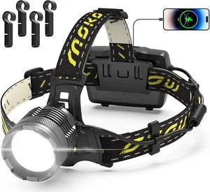 150000 Lumen Rechargeable Headlamp - 60H Long Battery Life Detachable 8 Modes Super Bright 50W Bulb IP68 Waterproof 90° Adjustable Sensor Headlight for Outdoor Camping Fishing Running Hunting 150000 Lumen Rechargeable Headlamp - 60H Long Battery Life Detachable 8 Modes Super Bright 50W Bulb IP68 Waterproof 90° Adjustable Sensor Headlight for Outdoor Camping Fishing Running Hunting