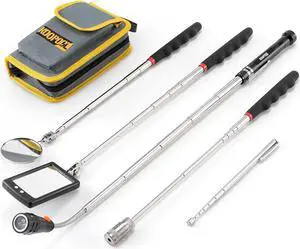 Telescoping Magnetic Pickup Tool Set-Extendable Magnet Flashlight with Inspection Mirror Birthday Gifts for Men or Women Boyfriend Him Husband Father Handyman Mechanic