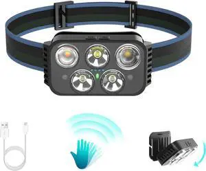 Headlamp Rechargeable 400 Lumen Super Bright Motion Sensor LED Headlamps Waterproof Head Flashlights with White Red Light 6 Modes Headlamp Flashlight for Camping Cycling Running Headlamp Rechargeable 400 Lumen Super Bright Motion Sensor LED Headlamps Waterproof Head Flashlights with White Red Light 6 Modes Headlamp Flashlight for Camping Cycling Running