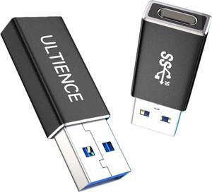 [10Gbps 2 Pack] USB C Female to USB A Male Adapter - USB 3.2 Converter High Speed 10Gbps Data Transfer & 60W Fast Charging Compatible with Apple/iPhone/iPad