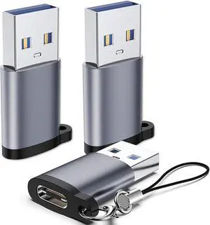 USB C Female to USB Male Adapter 3 Pack USB C to USB 3.0 Adapter Type C to USB A Charger Cable Converter Compatible for  Watch iPhone 15 14 13 AirPods 3 MacBook  Galaxy Google Car