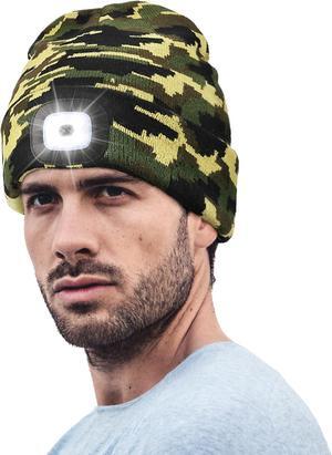Unisex LED Beanie USB Rechargeable Winter Flashlight Christmas Beanie with a Light for Men