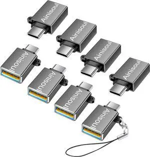 USB C to USB Adapter 8 Pack USBC to USB Adapter USB C Male to USB Female Adapter USB-C to USB Adapter USB to USB C Adapter for iPhone 15 MacBook Pro/Air iPad Pro Galaxy S20-S23 and More Grey