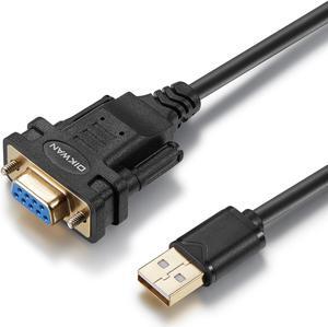 USB to RS232 DB9 Serial Cable Female Converter Adapter with FTDI Chipset for Windows 11 10 8.1 8 7 Vista XP 2000 Linux and Mac OS X 10.6 (10ft)