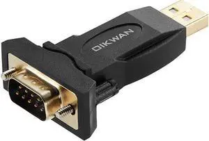 USB to RS232 Adapter with FTDI Chipset USB to RS232 Male DB9 Serial Converter for Cashier Register Modem Scanner Industriual Machinery CNC Black