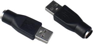 2pcs USB to PS2 Adapter 6Pin PS/2 Female to USB Male Converter Keyboard/Mouse Adapter (Black)