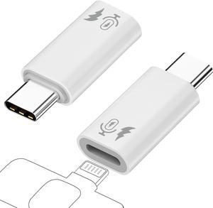 2 Pack USB C to Lavalier Microphone Adapter Type C Male Converter for iPhone Wireless Lavalier Microphone iPhone 16/15 Series iPad Air/Pro Not for Headphone and Data