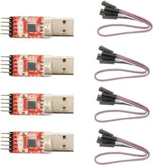 4Pcs USB 2.0 to TTL UART 5PIN Module Serial Converter CP2102 STC PRGMR Free Cable