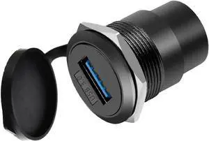 USB3.0 Female-to-Female Panel Mount Adapter - 5Gbps High-Speed Waterproof & Dustproof USB Converter Round Data Connector Mount for Efficient Data Transfer and Charging