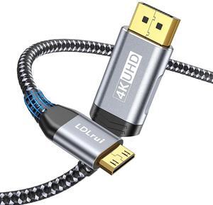 DisplayPort to Mini HDMI Cable 3.3FT [Bend Resistant High-Speed] Supports 3840x2160/4K@60Hz 2K@120Hz Video UHD for Desktop Laptop Portable Monitor AMD NVIDIA ARZOPA Projector Mini PC