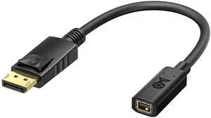 Bi-Directional DisplayPort to Mini DisplayPort Adapter - 6 Inches DP Male to Mini DP Female Adapter Cable Not Compatible with /Mac Monitor or Other Thunderbolt Display/Monitor