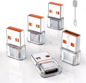 USB to USB C Adapter for iPhone 16 Charger 5Pack USBC Female to A Male OTG Type C Converter for  Watch Ultra iWatch 7 8 9 10 iPhone 15 14 13 Plus Pro Max AirPods iPad Car  S24