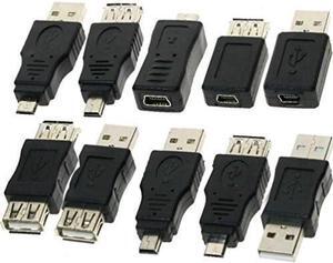 RIJER 5 Pin OTG Adapter Converter USB Male to Female for Computer Tablet Pc Mobile Phone 11 Pack