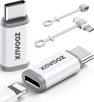 2 Pack Lightning to USB C Adapter for iPhone 16/16 Pro/16 Pro Max/16 Plus/15/15 Pro/15 Pro Max/15 Plus Samsung iPad Air Support Fast Charging & Data Transfer Not for Headphones/Audio/OTG