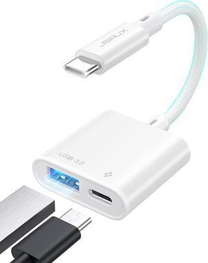 USB C to USB OTG and Charger Adapter 2-in-1 USB C OTG Splitter with PD 60W Fast Charging Cable Compatible with Chromecast Google TV iPhone 15 Pro Max MacBook Pro Air Galaxy S24/S23 Pixel 7