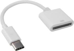 for Apple 30pin Female to USB 3.1 Type-C USB-C Sync Data Charging Adapter Cable Cell Phone OTG Adapters USB Cables Accessories White 30 Pin to USB C 21cm