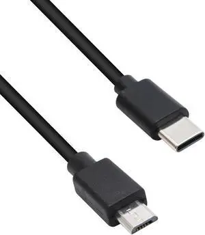 Micro USB to USB-C Cable 3FT OTG USB Type C to Micro USB Charge & Sync Cord for USB C and Micro USB Device Connections Black