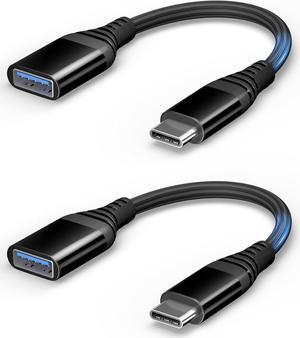 USB C to USB 3.0 Adapter 2 Pack Type C Male to USB Female OTG Cable Thunderbolt 3 to USB Adapter Compatible with iPhone 16 Pro Max/16 Plus/16 MacBook Pro Samsung Galaxy S24 Ultra/S23/S22