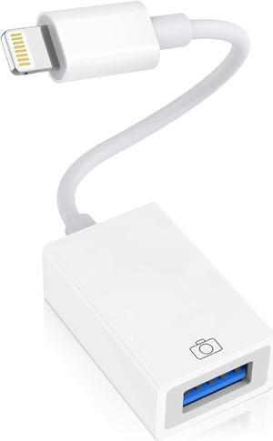Lightning to USB Adapter Apple MFi Certified USB 3.0 OTG Cable for iPhone 14/13/12/11/XS/XR/X/SE/8/7/iPad to USB Flash Drive Camera Keyboard Mouse Hubs MIDI Plug and Play (USB)