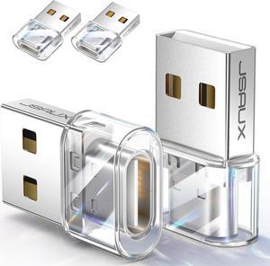 USB C Female to USB Male Adapter (4-Pack) 3.1A Fast Charging USB C to USB Charger Converter for iPhone 16 15 14 13 Pro Max Apple Watch Samsung Galaxy S24 S23 Car Play Android Auto-Crystal