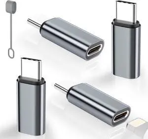 4 Pack Lightning to USB C Adapter for iPhone 15/16/16 Pro/16 Pro Max/16 Plus Samsung S24 iPad Air Fast Charging & Data Transfer Type C Charger Connector Cable Not for Audio/Headphone/OTG