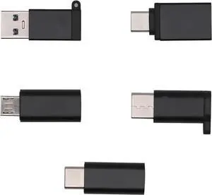 SZFUDIGO USB C Adapter Type C Adapter FUDIGO5-Pack High-Speed USB Type C to USB 3.0 Adapter Converter for MacBook ChromeBook Pixel Nexus 5X Samsung Galaxy More(Black)