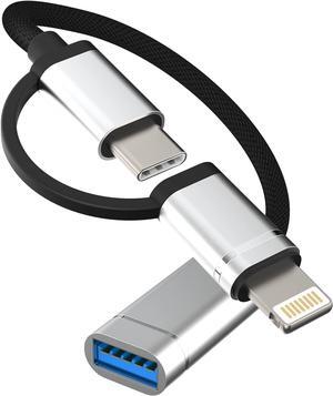 OTG Cable USB to Type C Lightning Adapter iPhone Camera Port 3.0 Thunderbolt Cord Converter Mouse Dongle Adaptador para Compatible for Samsung for IPhone15 Pro Max Plus ipad Pro Air Mini 14 13