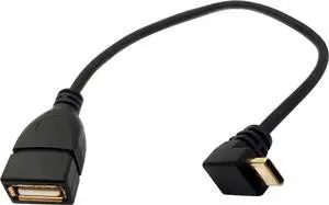 USB C to USB Adapter Type C OTG Cable Gold-Plated USB 3.1 Type C (USB-C) Male to USB Type A Female OTG Adapter Cable - 10 inch (90 Degree USB C to A Up/Down)