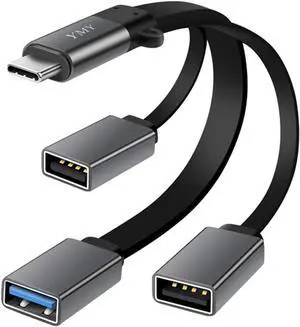 Lightweight Easy Carry USB Type-C to USB-A Hub OTG Adapter Multi-Port Converter Dock 1 in 3 Out Type C Expension Cable for Mobile Tablet Laptops