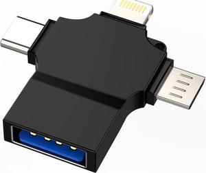 USB C to USB Adapter OTG A Female Micro Lightning Type Male Converter Accessorie Camera Card Reader Mouse Keyboard Midi Flash Drive Compatible for Samsung Ipad LG Thunderbolt Android