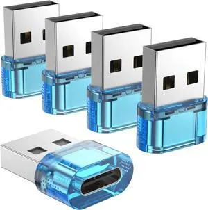 USB Male to USB C Adapter 5 Packs USB to USB C Super Fast Charging Transfer and OTG Function USB-A to USB-C Adapter Compatible with iPhone15 Plus Pro Max/iPad Pro Air 4 Mini 6 Almost USB Devices