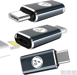 3 Pack Lightning to USB C Adapter for iPhone 15/15 Pro/15 Pro Max/15 Plus Samsung Support Charging & Data Transfer Type C Charger Connector Cable for iPhone 15 Charger Adapter Not for Audio/OTG