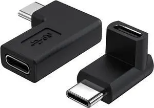 Right Angle USB C Adapter USB C 90 Degree Adapter Type C Male to Female Adapter (2-Pack) Right & Left Angled 90 Degree Extension Adapter Compatible with MacBook Pro Air Laptop Mobile Phone