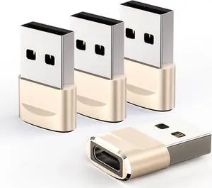 USB to USB C Adapter 4 Pack USB C Female to A Male Charger Type C Converter for Apple Watch Ultra iWatch 7 8 SE iPhone 14 13 12 15 Pro Plus Max Mini AirPods iPad Air Samsung Galaxy S23 S22