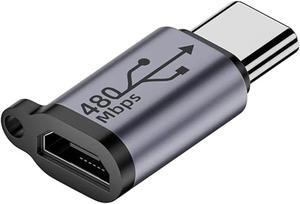 Black Micro USB/Lighting to USB C Extender Aluminum Alloy Mini Type C USB Adapter USB 3.0 USB-C OTG Data Transfer Converter for Camera Phone Tablet Notebook Disk Cell Phone OTG Adapters