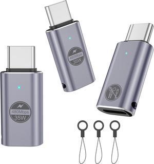 3 Pack Lightning to USB-C Adapter for iPhone 15 Series 35W Fast Charging & Data Transfer Space Gray Includes 3 Anti-Loss Straps Not Compatible with Audio/OTG