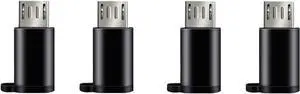 4 Pcs USB C to Micro USB Adapter Type C Female to Micro-USB Male Convert Connector Replacement for Samsung A10s A03 A03 Core S7 S6 Edge Galaxy J3 J7 Charging Data Sync Cell Phone OTG Adapters