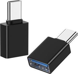 USB C to USB 3.0 OTG Adapter for iPhone 16 15 Pro Max 2-Pack USB C Male Extender 10mm Connectors for MacBook Air Samsung S24 Ultra S23 S22 A54 Pixel 9 8 7 OnePlus 12 Type-C Tablet Laptop Android