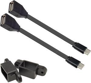 90 Degree USB C to USB 3.1 OTG Adapter (2 Pack) Right Angled USBC Type C Male to USB Female Adapter Data Transfer for Smartphone Tablet Laptop2.0 (OTGCMST-AFHP 10CM)