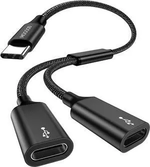 USB C to Dual USB C Female Adapter 2 Ports Not for Monitor and Charging Incredibly Durable Super Fit 5V/0.9A Power Output