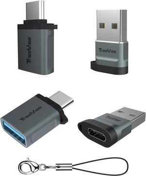 USB to USB C Adapter 4 Pack 2*Type C Female to USB A Male Charger Converter&2*USB-C Male to USB-A Female OTG Converter for MacBook Apple Watch iPhone 15 14 Pro Max for Samsung S24 S23 iPad AirPods